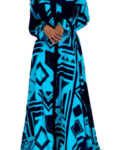 Blue Polyester African Dress