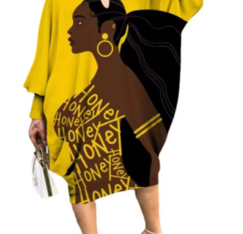 African Woman Print Dress
