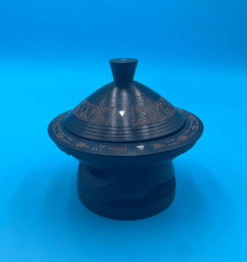 Moroccan Miniature Tagine – Tribal Black Clay Edition