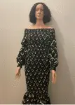Midnight Elegance Off-Shoulder Dress