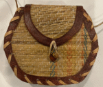 Handwoven Grass and Leather Shoulder Bag