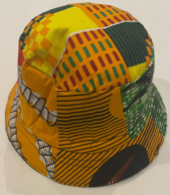 Handcrafted African Print Handbag with Wooden Handles