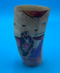 Hand-Painted Senegalese Decorative Horn Cup