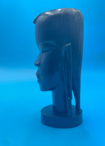 Hand-Carved Wooden African Bust Sculpture