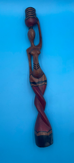 African Woman Wood Sculpture