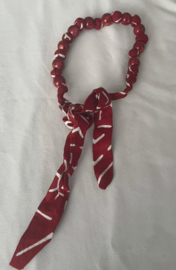 Fabric and Bead Necklace