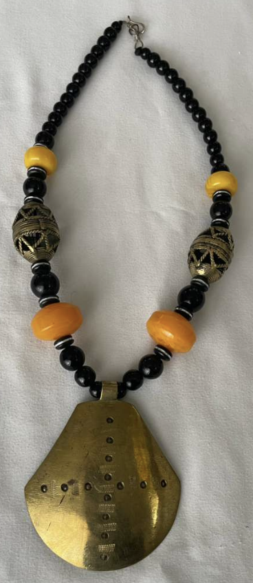 African Brass & Beaded Statement Necklace